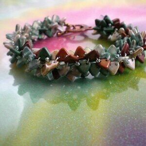 Triangle Tube Bracelet; Hand Beaded, Tube Bracelet, Bead weaving